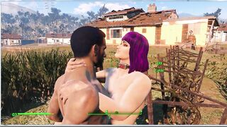 Silicone Breasts and Blue Hair. Girl in Sex is just Fire | Fallout 4