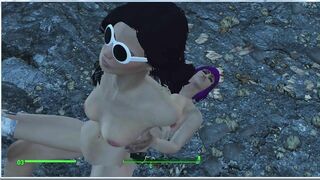 Silicone Breasts and Blue Hair. Girl in Sex is just Fire | Fallout 4