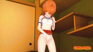 (3D Hentai) Chika Ruda - Red Haired Girl Masturbates (Koikatu//コイカツ！)