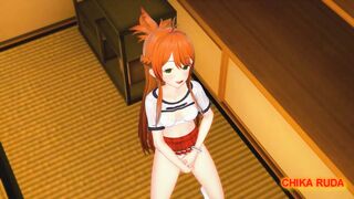 (3D Hentai) Chika Ruda - Red Haired Girl Masturbates (Koikatu//コイカツ！)