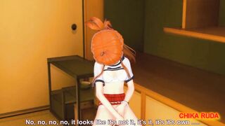 (3D Hentai) Chika Ruda - Red Haired Girl Masturbates (Koikatu//コイカツ！)