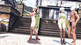 3d Hentai MMD - リゾートへ招待される鈴谷と熊野 (abubu Nownanka)
