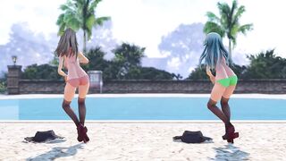 3d Hentai MMD - リゾートへ招待される鈴谷と熊野 (abubu Nownanka)