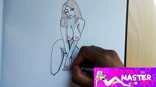 Busty OneBigKiss Fan Art Speed Drawing