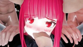 MMD 3d HENTAI デカネちゃんで『赤の顔、白の貌』