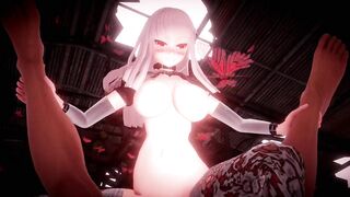 MMD 3d HENTAI デカネちゃんで『赤の顔、白の貌』