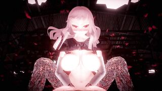 MMD 3d HENTAI デカネちゃんで『赤の顔、白の貌』