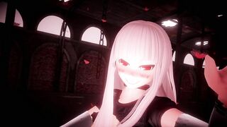 MMD 3d HENTAI デカネちゃんで『赤の顔、白の貌』