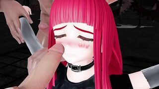 MMD 3d HENTAI デカネちゃんで『赤の顔、白の貌』