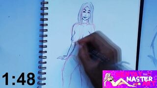 Busty Gabbie Carter Fan Art Speed Drawing