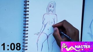 Busty Gabbie Carter Fan Art Speed Drawing