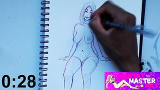 Busty Gabbie Carter Fan Art Speed Drawing