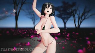 SFW MMD 4k UHD Forest Green Bikini Mikasa Ackerman - Baam - 1074