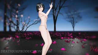 SFW MMD 4k UHD Forest Green Bikini Mikasa Ackerman - Baam - 1074
