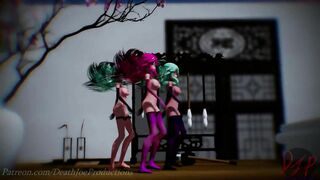 MMD R18 4k UHD Yamakaze Triples ( Good Night Kiss ) 125