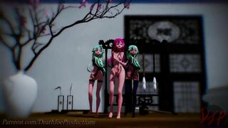 MMD R18 4k UHD Yamakaze Triples ( Good Night Kiss ) 125