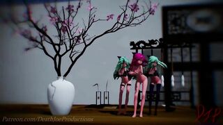 MMD R18 4k UHD Yamakaze Triples ( Good Night Kiss ) 125