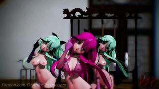 MMD R18 4k UHD Yamakaze Triples ( Good Night Kiss ) 125