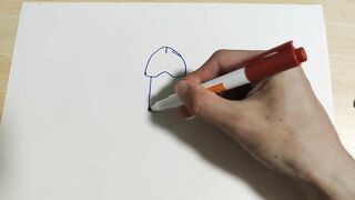 Draw an Illustration of a Dick. then Write a Word that Means Dick in Japanese.