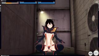 3D HENTAI Ryuko Matoi Rides a Dildo