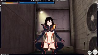 3D HENTAI Ryuko Matoi Rides a Dildo