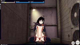 3D HENTAI Ryuko Matoi Rides a Dildo