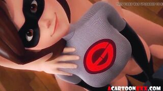 Elastigirl Helen Parr takes cock ride and doggystyle