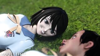 Busty Hentai Babes Fuck While Everyone Is On Gone