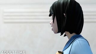 Busty Hentai Babes Fuck While Everyone Is On Gone