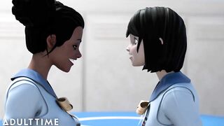 Busty Hentai Babes Fuck While Everyone Is On Gone