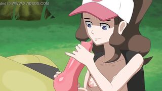 Pokemon: Hilda sucking Dragon Cock