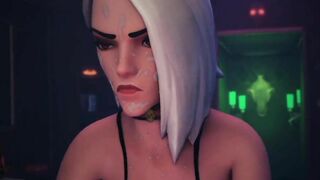 Halloween Futa - Vampire Ashe sucks Mercy's Dick