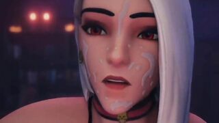 Halloween Futa - Vampire Ashe sucks Mercy's Dick