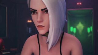 Halloween Futa - Vampire Ashe sucks Mercy's Dick