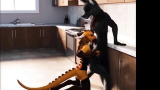 Furry Wolf Kitchen Blowjob Animation