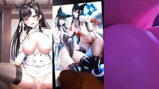 Atago (Azur Lane) and Ahri (LoL) Cum Tribute, sop