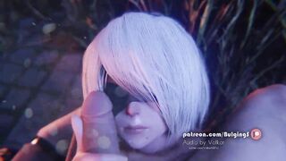 Nier 2B cock biting