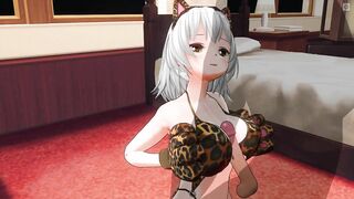 3D HENTAI Neko girl titjob your cock