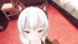3D HENTAI Neko girl titjob your cock