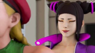 Han Juri and Cammy White 3D Futanari