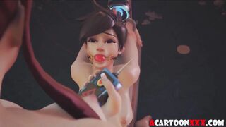 tracer x brigitte 3d bdsm fooling with hairy pussy