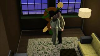 Intimacy with the boss right after work. Woman does good blowjob | Porno game