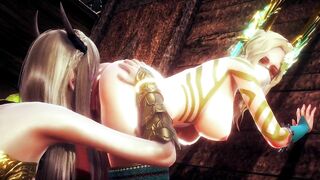 ELF WARRIOR LICKED PUSSY OF THE QUEEN FOREST | 3D Hentai