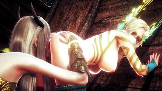 ELF WARRIOR LICKED PUSSY OF THE QUEEN FOREST | 3D Hentai