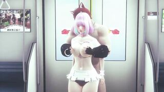 Cute Girl Fucked on the train - Hentai (Uncensored)
