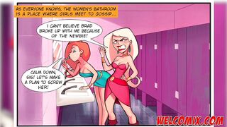 Fucking in the bathroom... Gossip in the bathroom - College Perverts