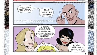 Hot sisters seduce dad to be able to go to the dance in the favela - HQ Porn Putarias na Favela - Home Camera
