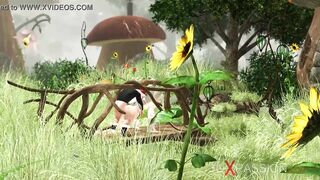 Crazy gnome plays with a hot sexy fairy