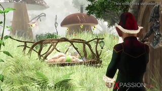 Crazy gnome plays with a hot sexy fairy