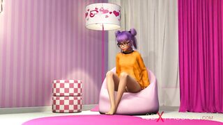 Japanese amateur nerdy teen college girl in glasses getting fucked in the candy room